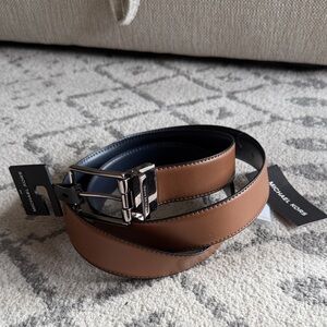 Michael Kors Tan and Black Leather Belt Bag